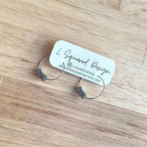 Hematite Hoop Earrings, Silver Hoop Earrings, Handmade